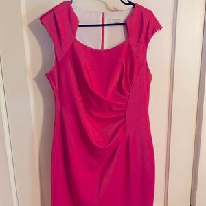 Calvin Klein Hot Pink Sheath Dress, Size 12